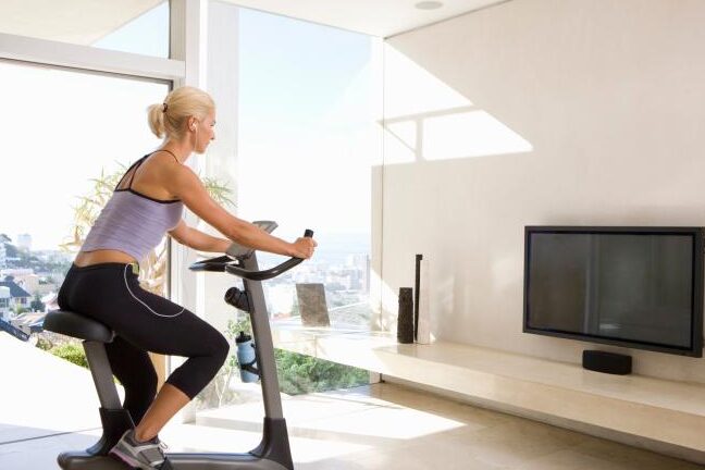 bicicletas estaticas fitness marca domyos
